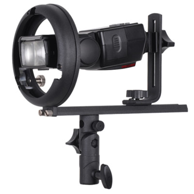 NICEFOTO 4-in-1 Reflector Adapter and Umbrella Holder for On-Camera Flashes
