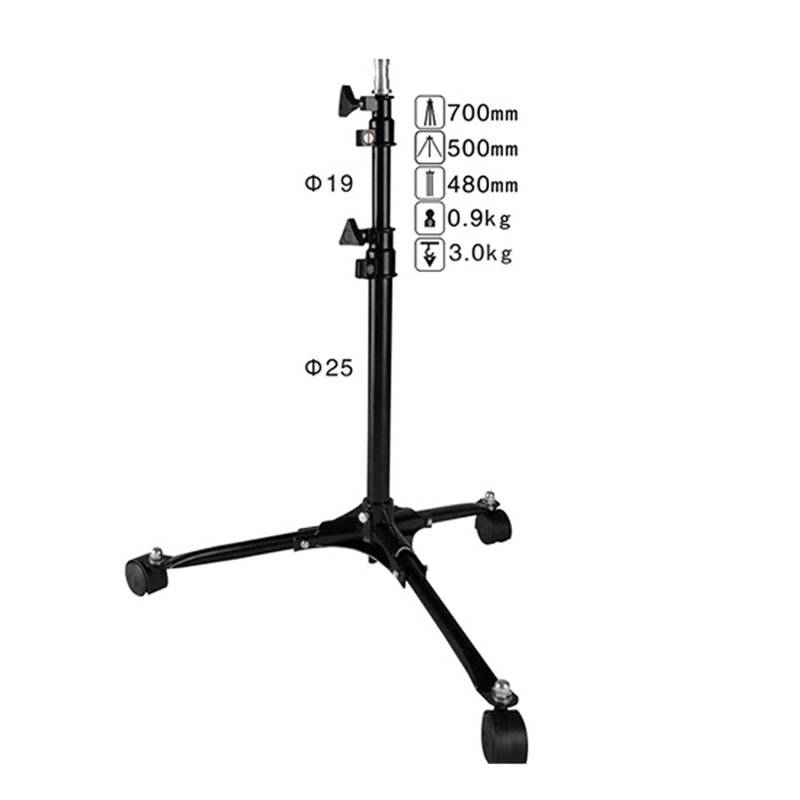NICEFOTO LS-70 Wheeled Background Stand - Table Top Light Stand - Height:70cm