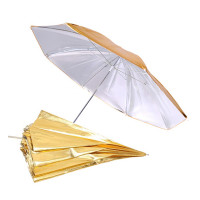 NICEFOTO Flash/Umbrella Bracket + Convertible Umbrella gold/silver 102cm + Light Stand