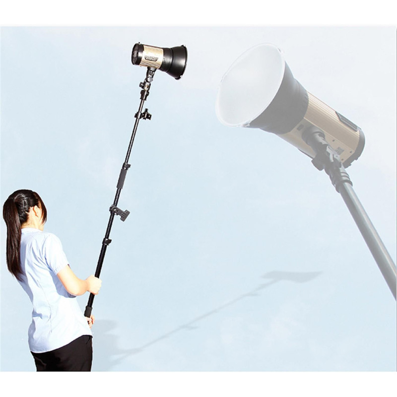 NICEFOTO Telescopic Collapsible Reflector and Flash Head Holder with 5/8" Spigot