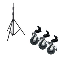 NICEFOTO LS-360AT Wheeled Air-Cushioned Heavy-Duty Light Stand  - Height: 360cm