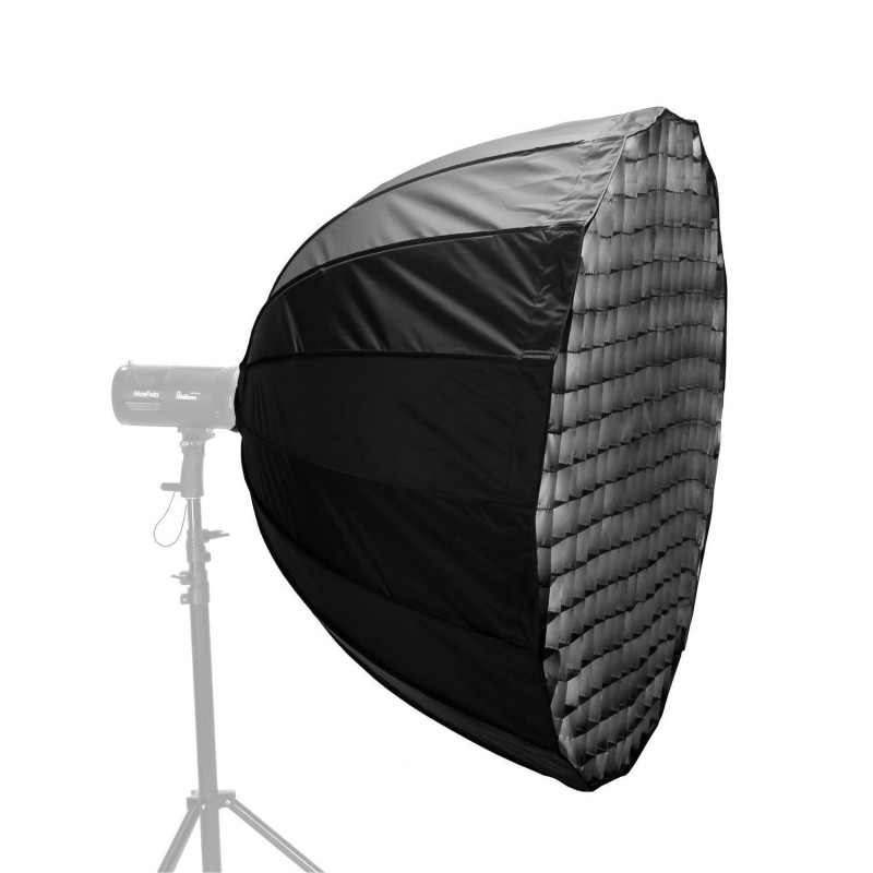 NICEFOTO Deep Parabolic Softbox 120cm with Fabric Grid and Bowens S-Type Mount
