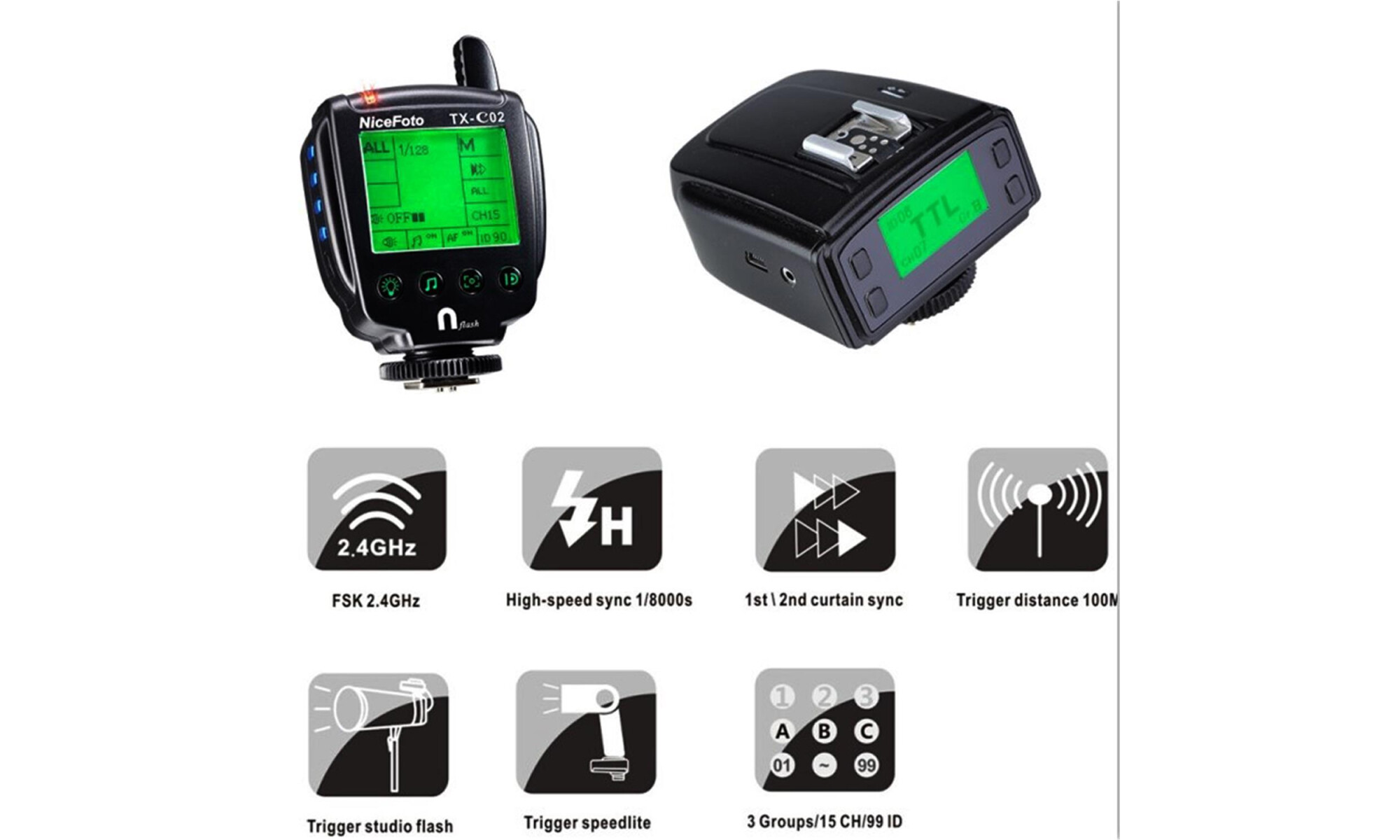 NICEFOTO TTL-N02 Transmitter & Empfänger für S