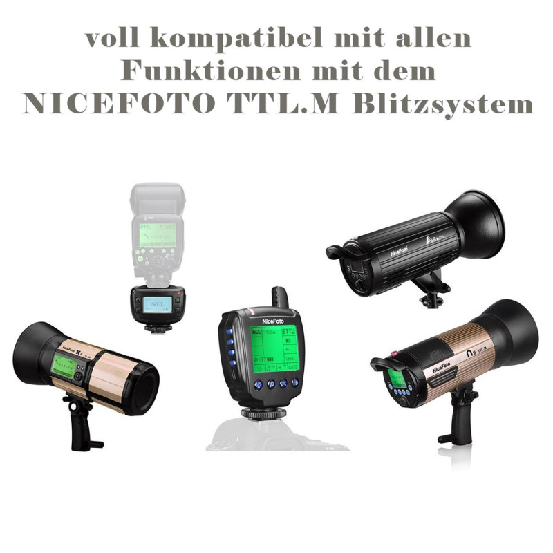 NICEFOTO TTL-N02 Transmitter & Empfänger für Studioblitze und Speedlite für Nikon