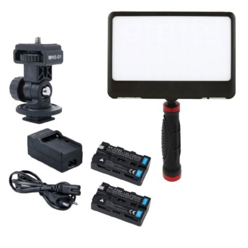 FALCON EYES DV-80SL Soft LED Kamera-Leuchte inkl. 2 Akkus und Griff, 15 Watt