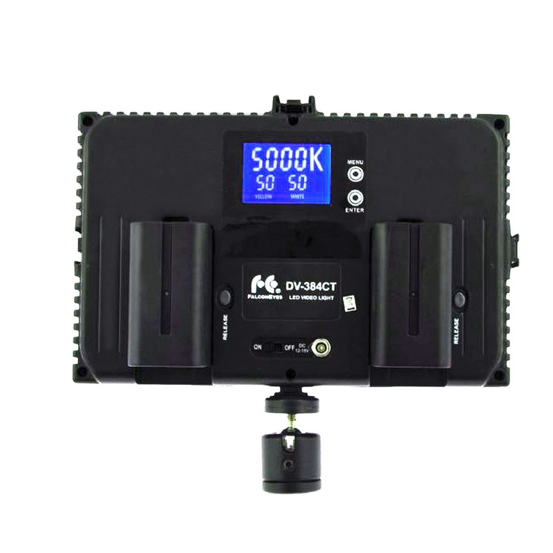 FALCON EYES DV-384CT Bi-Color LED Leuchten Set + Stative + Taschen, 2x 24.2W