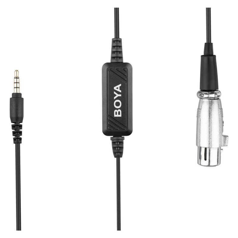 BOYA BY-BCA6 XLR zu 3,5 mm Klinke TRS-Anschlusskabel für iOS-Geräte, 6 Meter