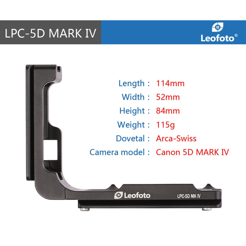 LEOFOTO Hochformat L-Winkel für Canon EOS 5D MK IV - LPC-5DMKIV
