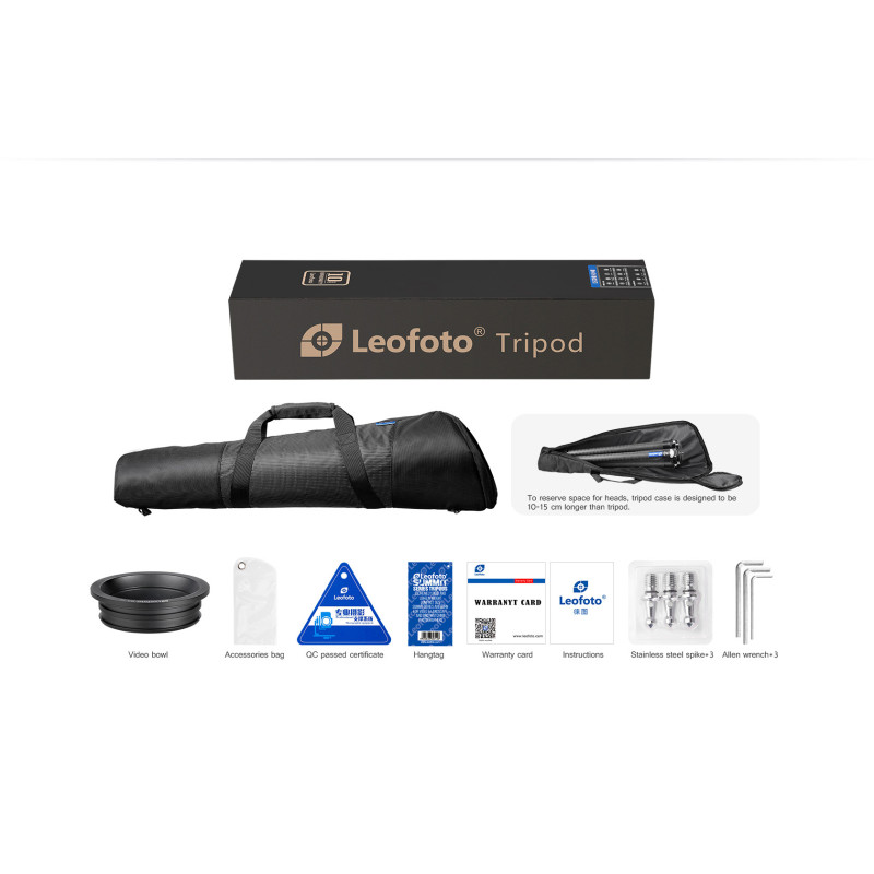 LEOFOTO Summit LM-404CL Carbon-Stativ, 40 kg belastbar, Extra lang - 213cm