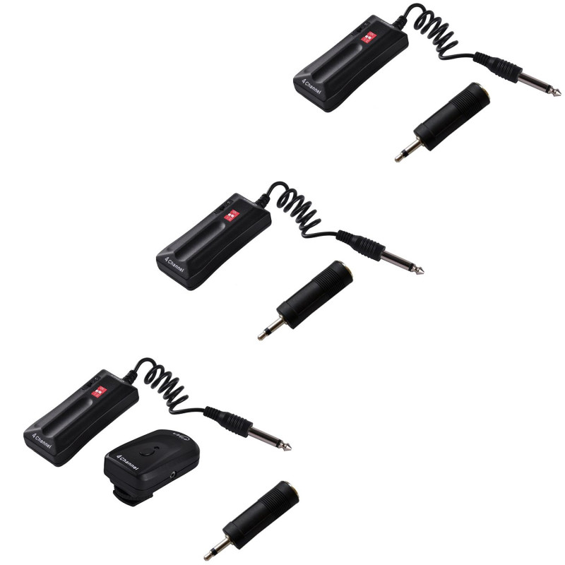 NICEFOTO DC-04 Wireless 4-Channel Flash Head Trigger with 3 Receiver