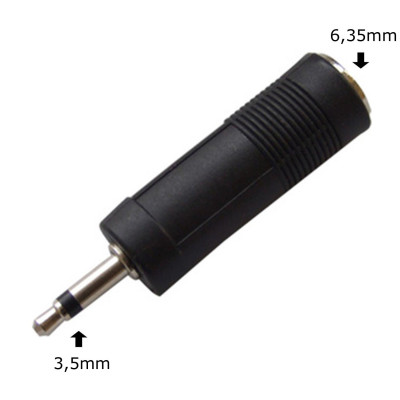 NICEFOTO Female 6.35 mm to Male 3.5 mm Plug Adapter