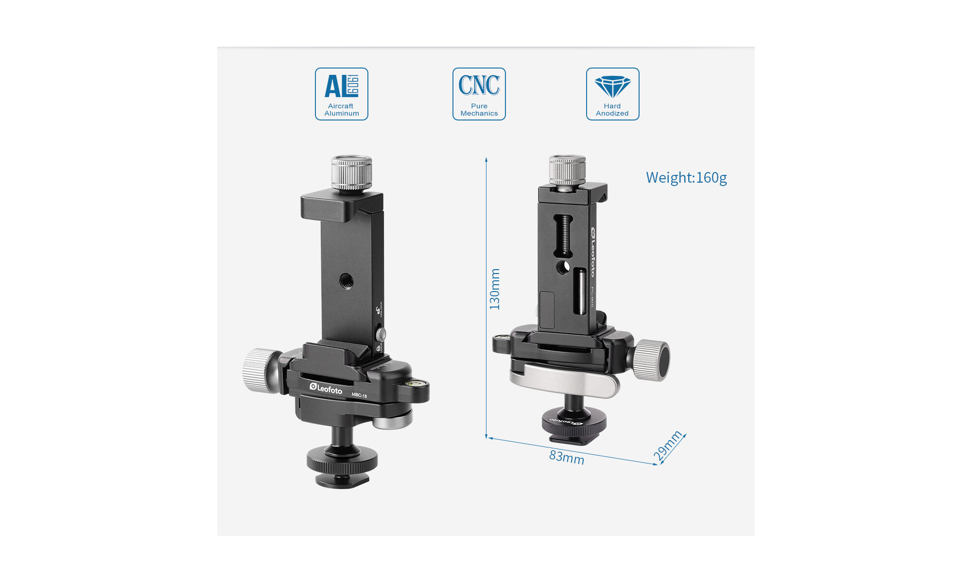 Leofoto FA-01 + MBC-18 + PC-90II (Kugelkopf + Arca-Swiss Kup