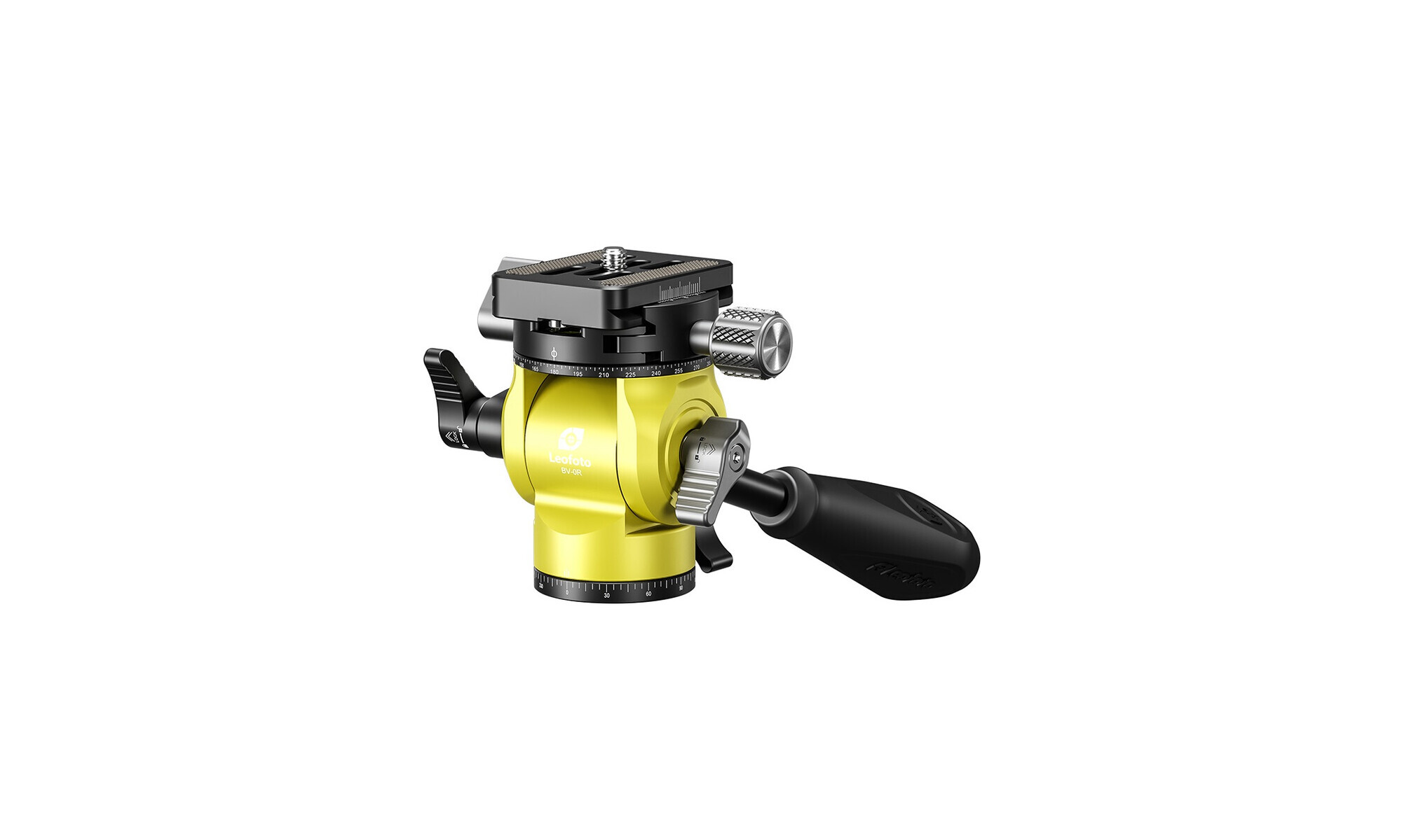 Leofoto BV-0R Stativ Fluidkopf (gelb) mit Schwenkarm