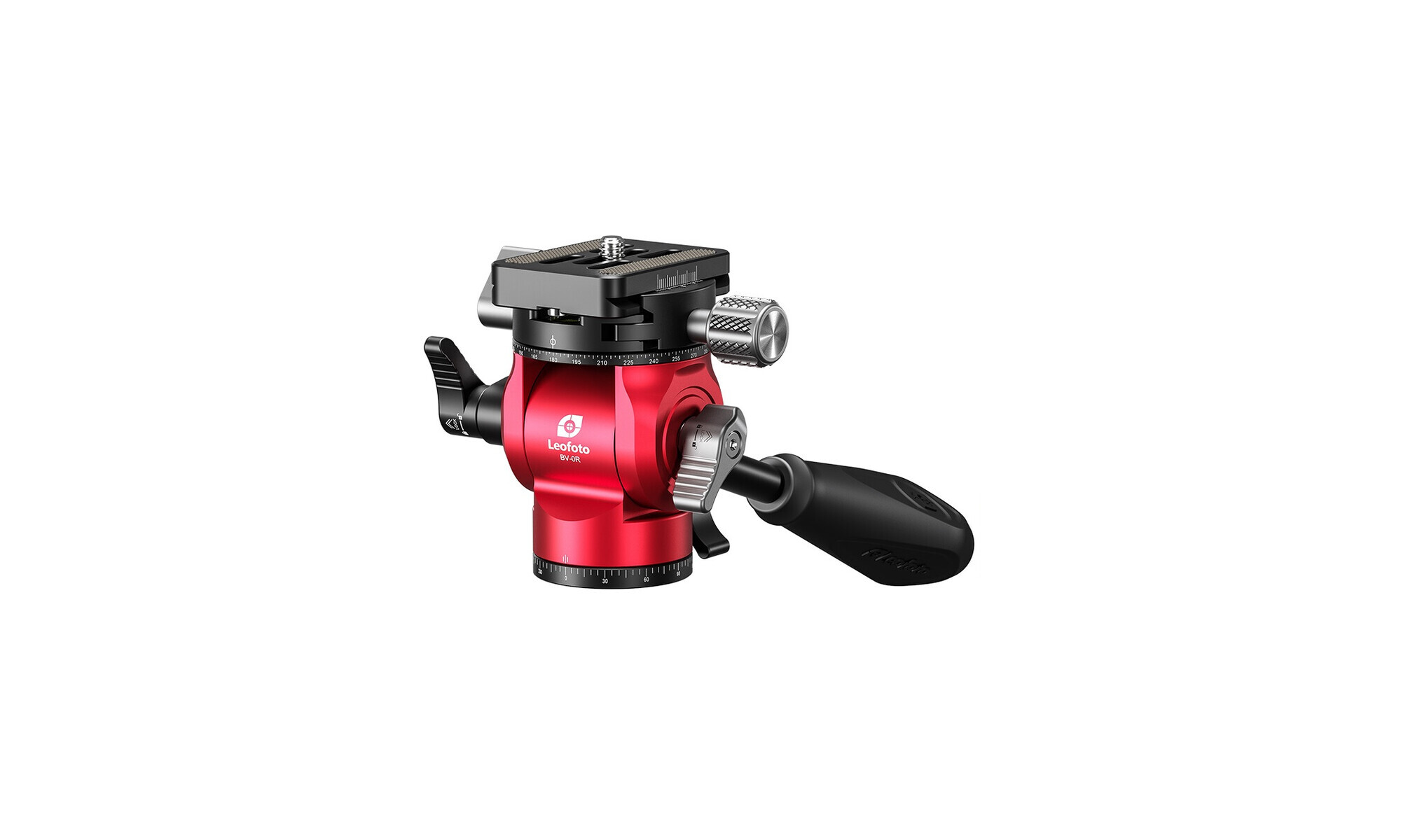 Leofoto BV-0R Stativ Fluidkopf (rot) mit Schwenkarm