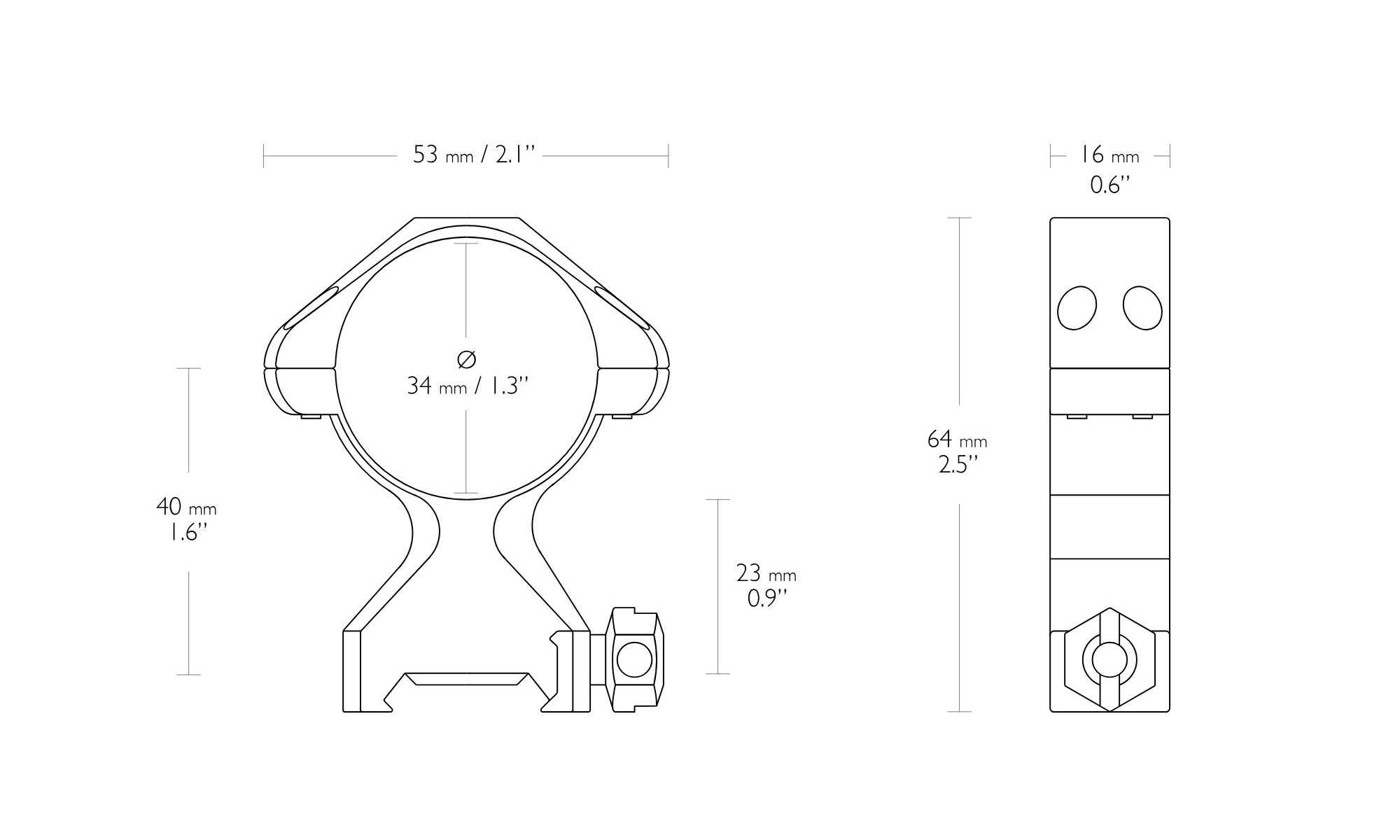 Hawke Sport Optics Precision Steel Weaver Riflescope Rings (