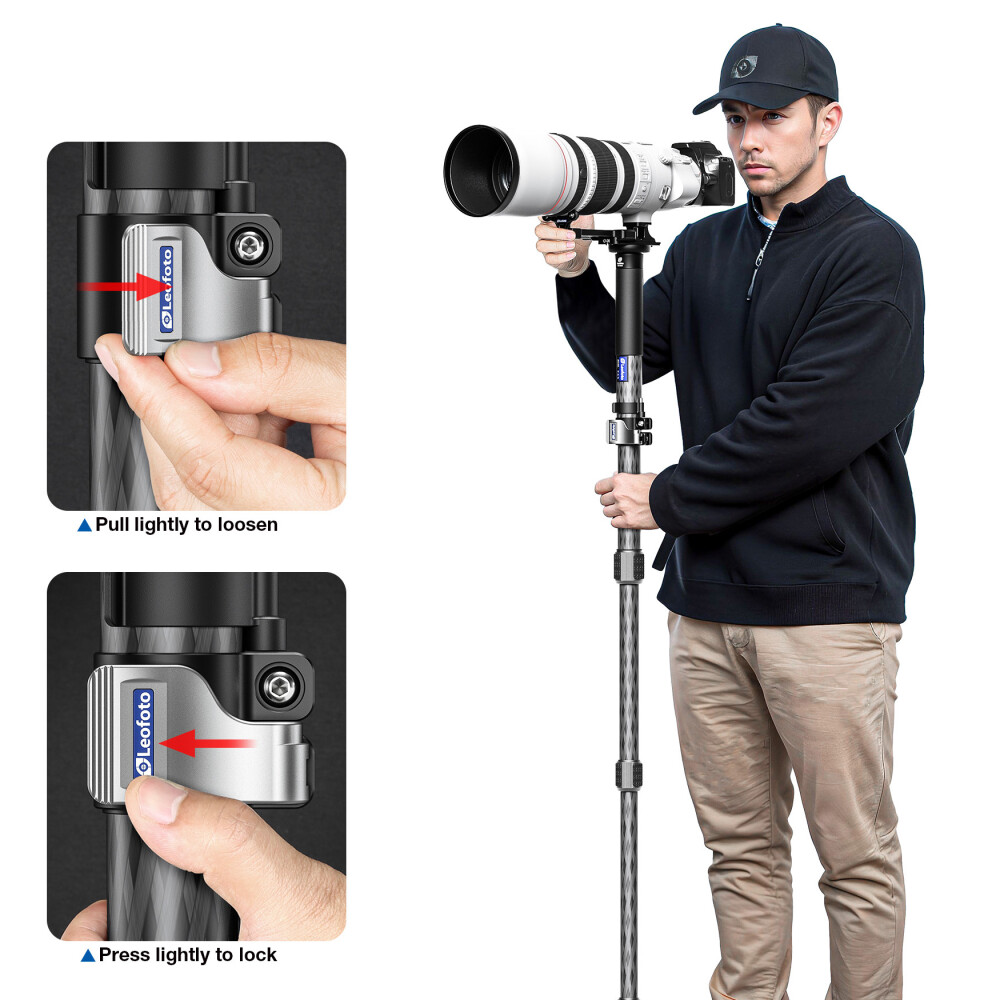 LEOFOTO MPC-366CL 6-Section Carbon Fiber Monopod (40 kg Load Capa